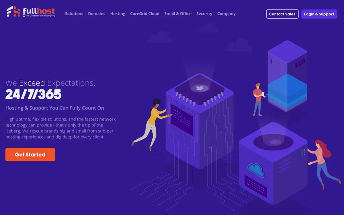 The FullHost homepage