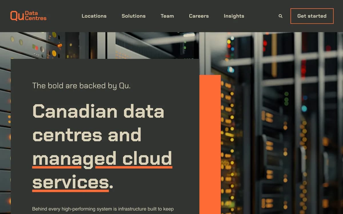 The Qu Data Centres homepage